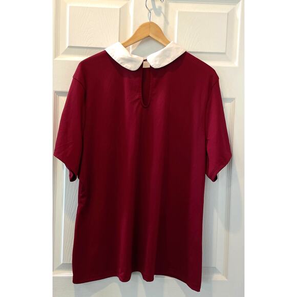 Unique Vintage Knit Lace Tie Button Up Knit Top Sz 3x 1950s - Picture 1 of 4